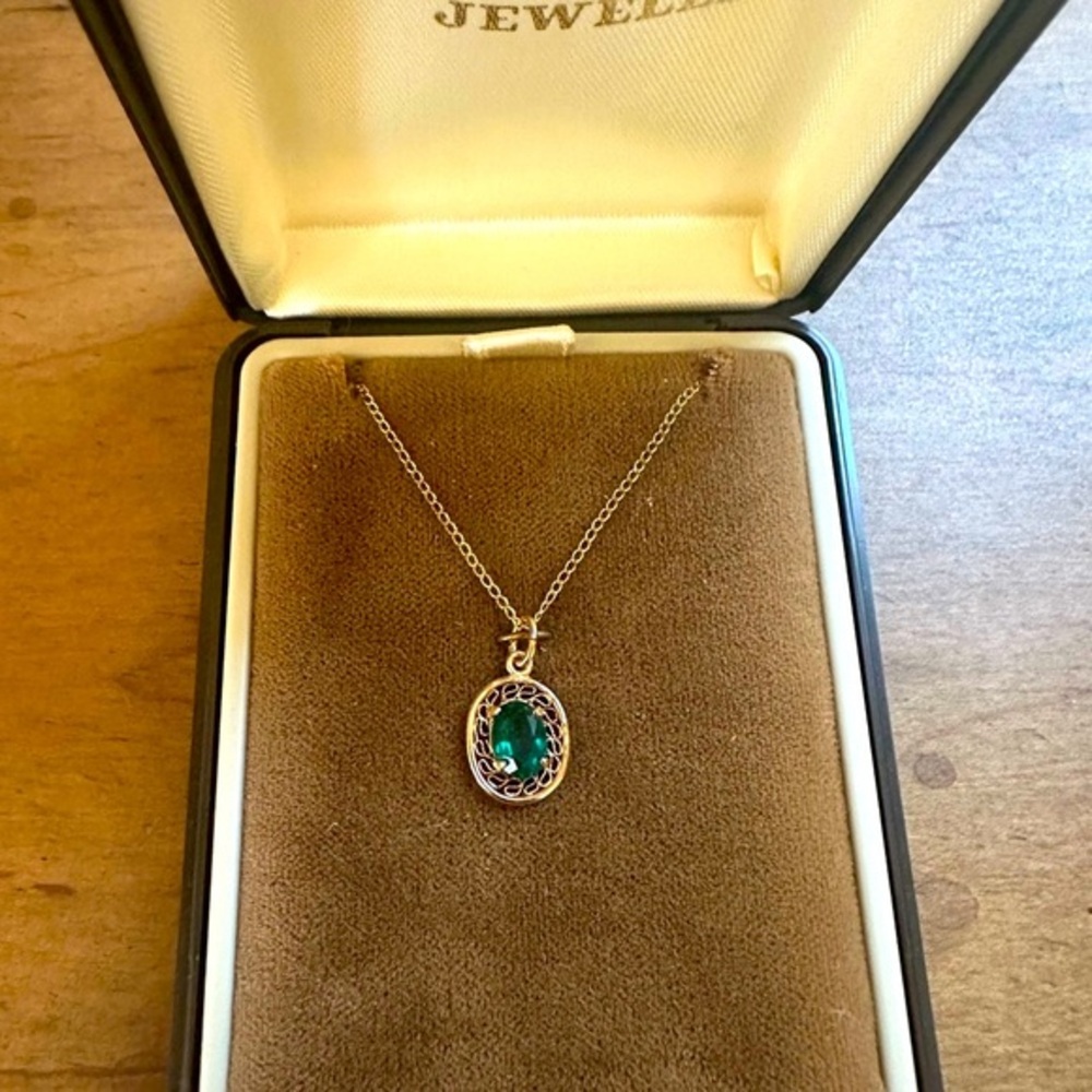 B.A. Ballou & Co. 14K Gold Overlay Pendant with a Topaz Necklace